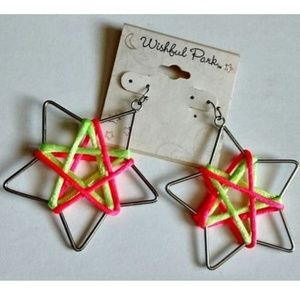 Wishful Park Star Earrings Pink Yellow Silver Punk